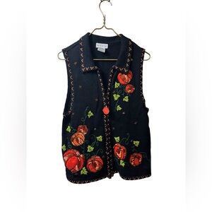 WHITE STAG | fall pumpkin sweater vest vintage large